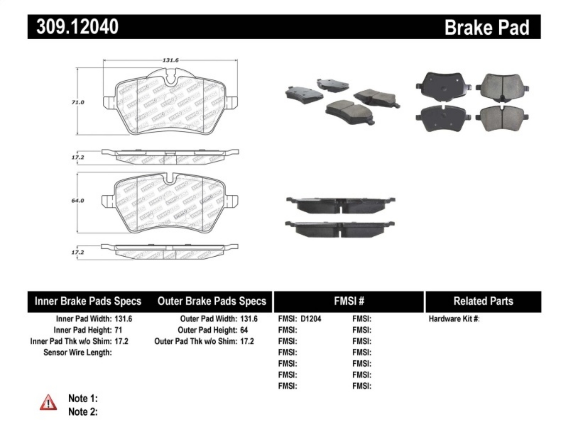 Picture of StopTech Performance 06-09 Mini Cooper-Cooper S Front Brake Pads