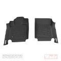 Picture of Westin 11-14 Ford F-150 Reg-SuprCab-SuprCrew w-2 Ret Hooks Wade Sure-Fit Floor Liners Front - Blk