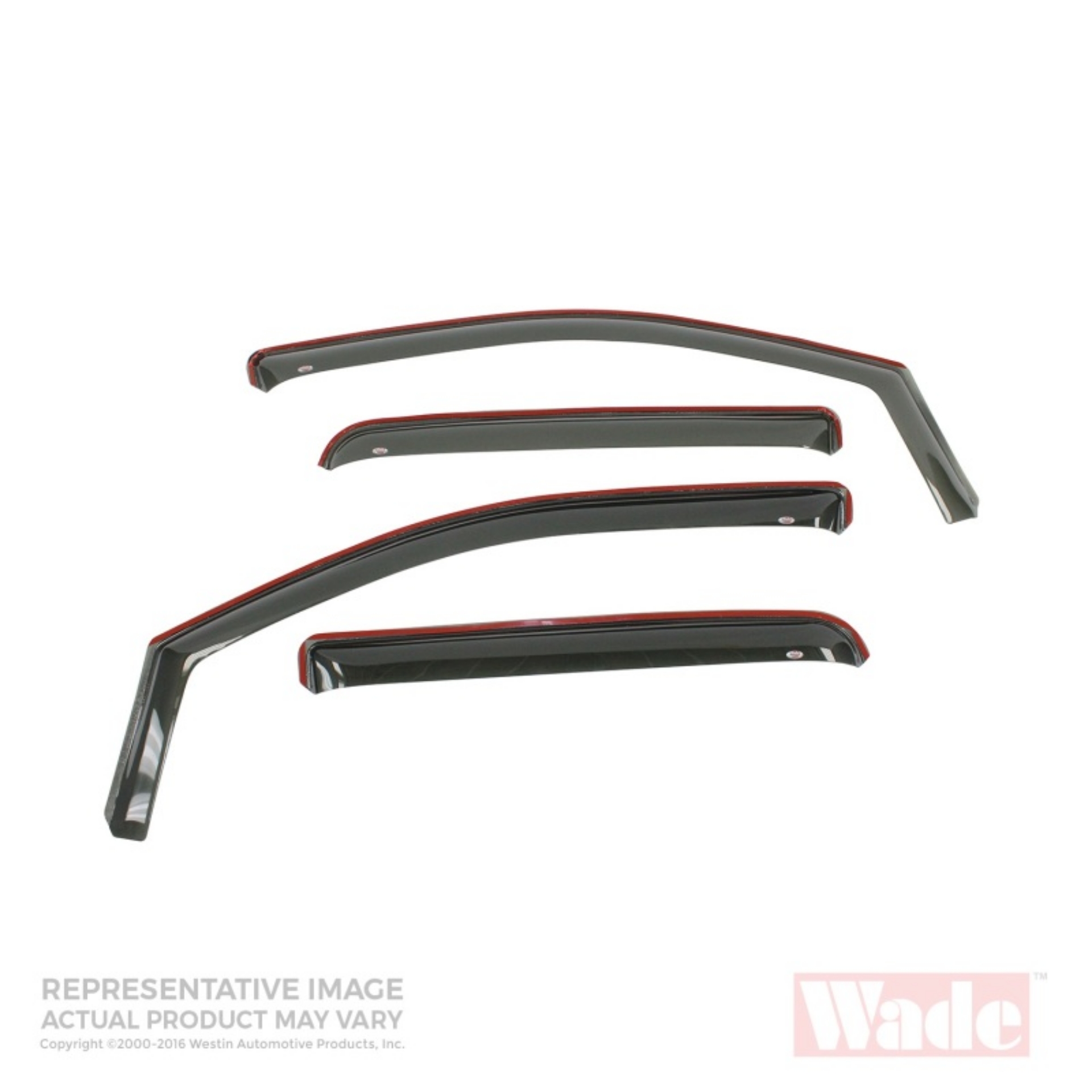 Picture of Westin 2005-2015 Toyota Tacoma Double Cab 4dr Wade In-Channel Wind Deflector 4pc - Smoke