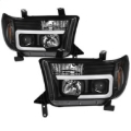 Picture of Spyder 08-13 Toyota Sequoia Projector Headlights - Light Bar DRL - Black PRO-YD-TTU07V2-LB-BK
