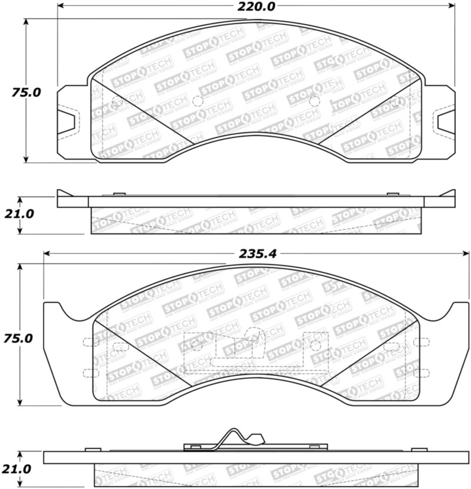Picture of StopTech Sport Brake Pads w-Shims - Front