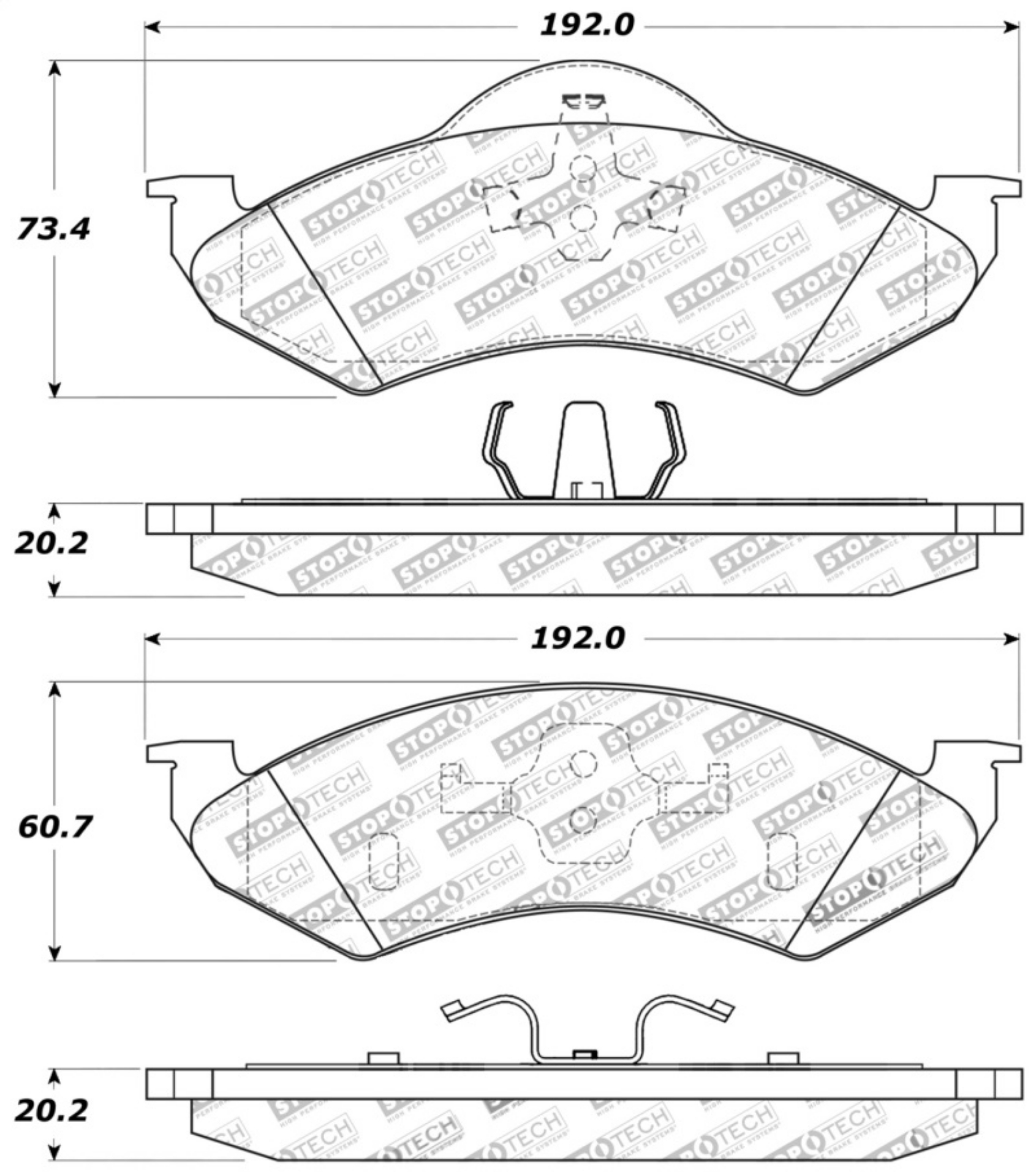 Picture of StopTech Sport Brake Pads w-Shims - Rear