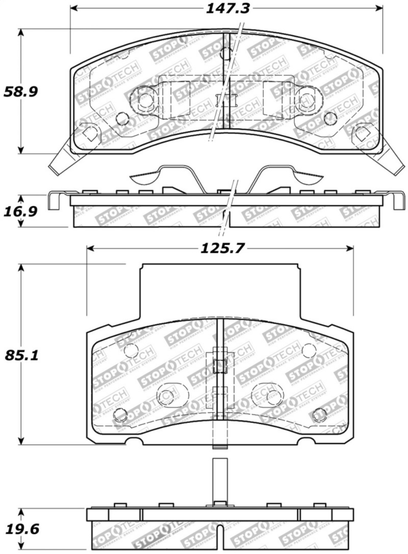 Picture of StopTech Sport Brake Pads w-Shims and Hardware