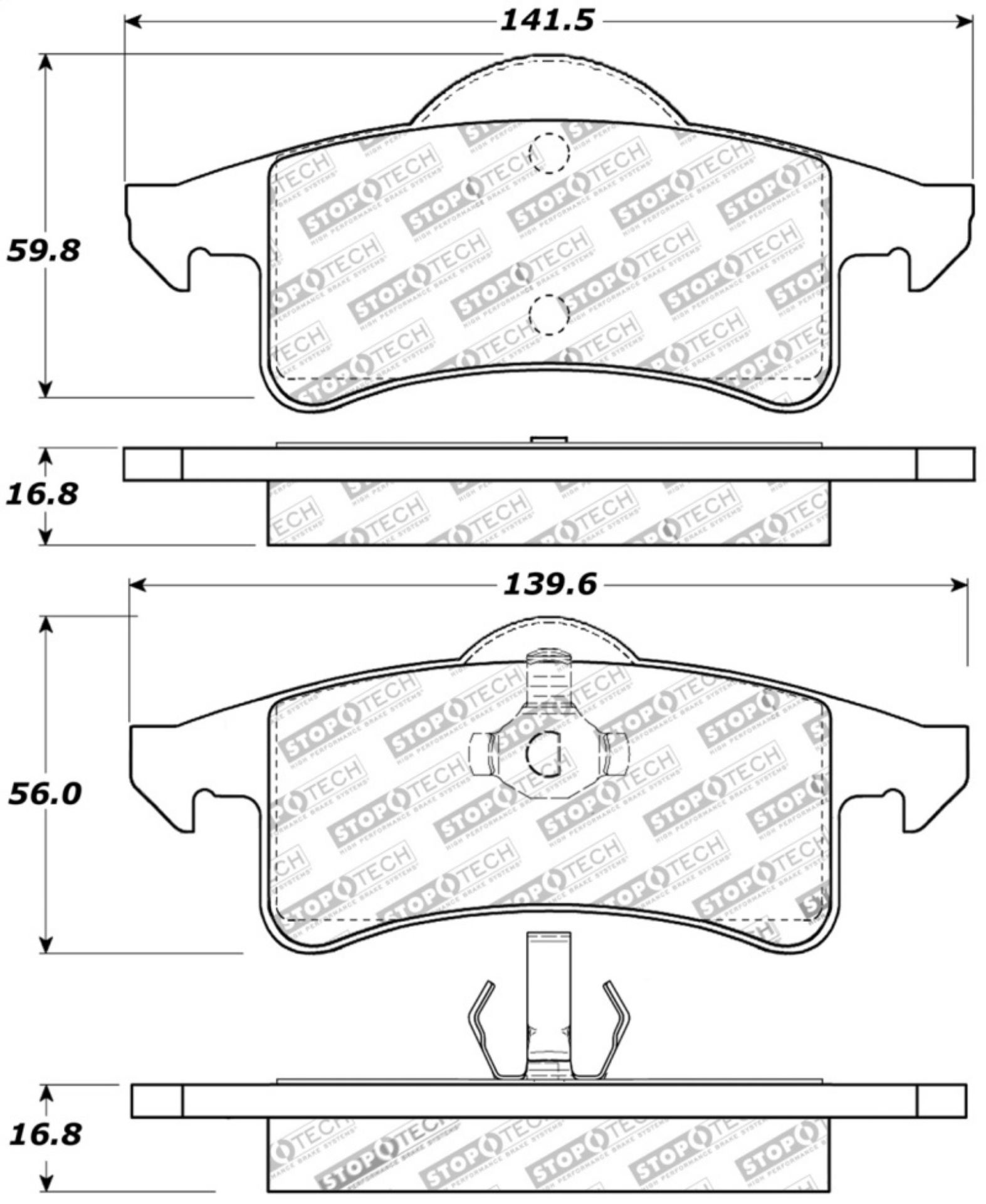 Picture of StopTech Sport Brake Pads w-Shims and Hardware