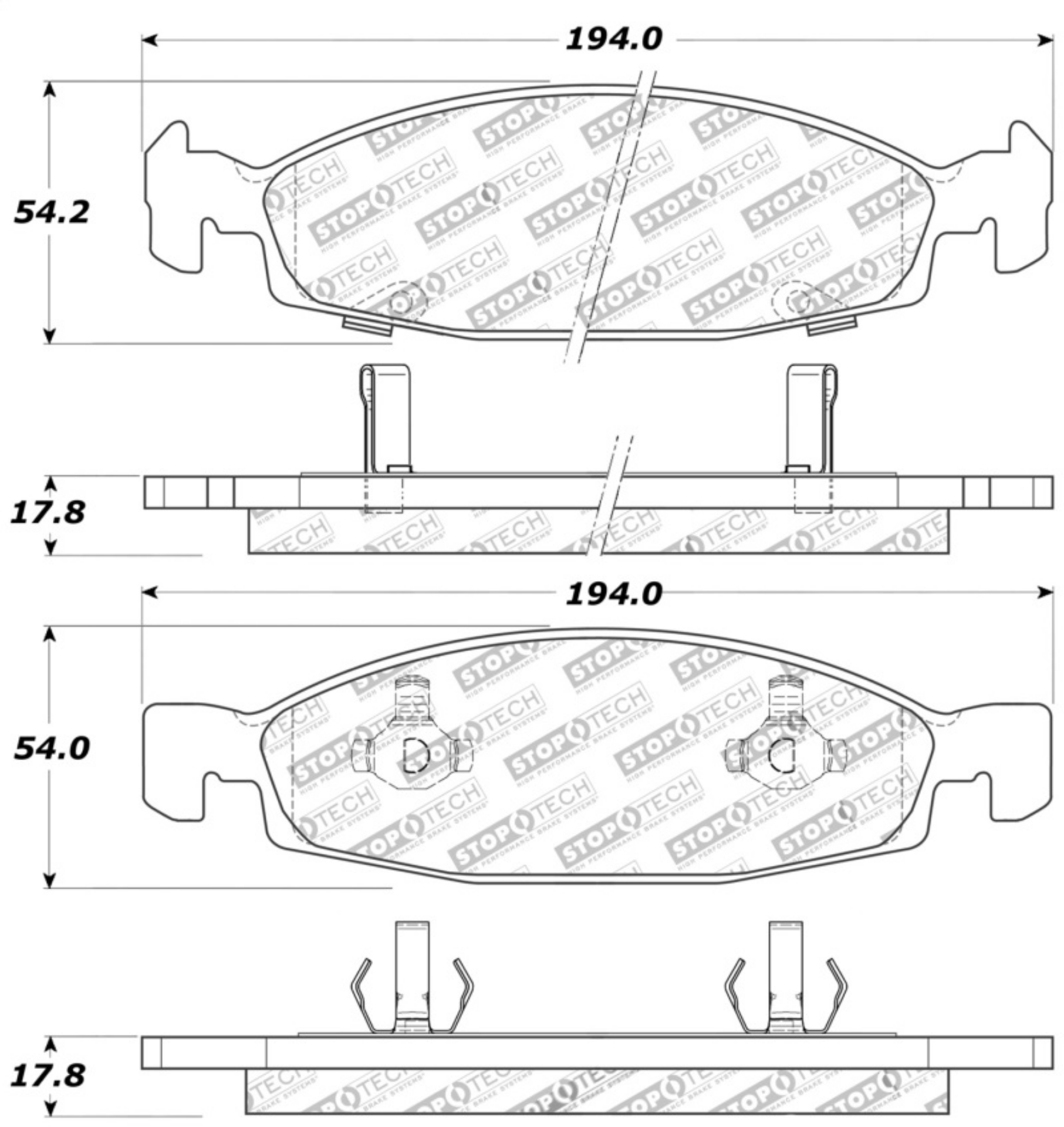 Picture of StopTech Sport Brake Pads w-Shims and Hardware - Front