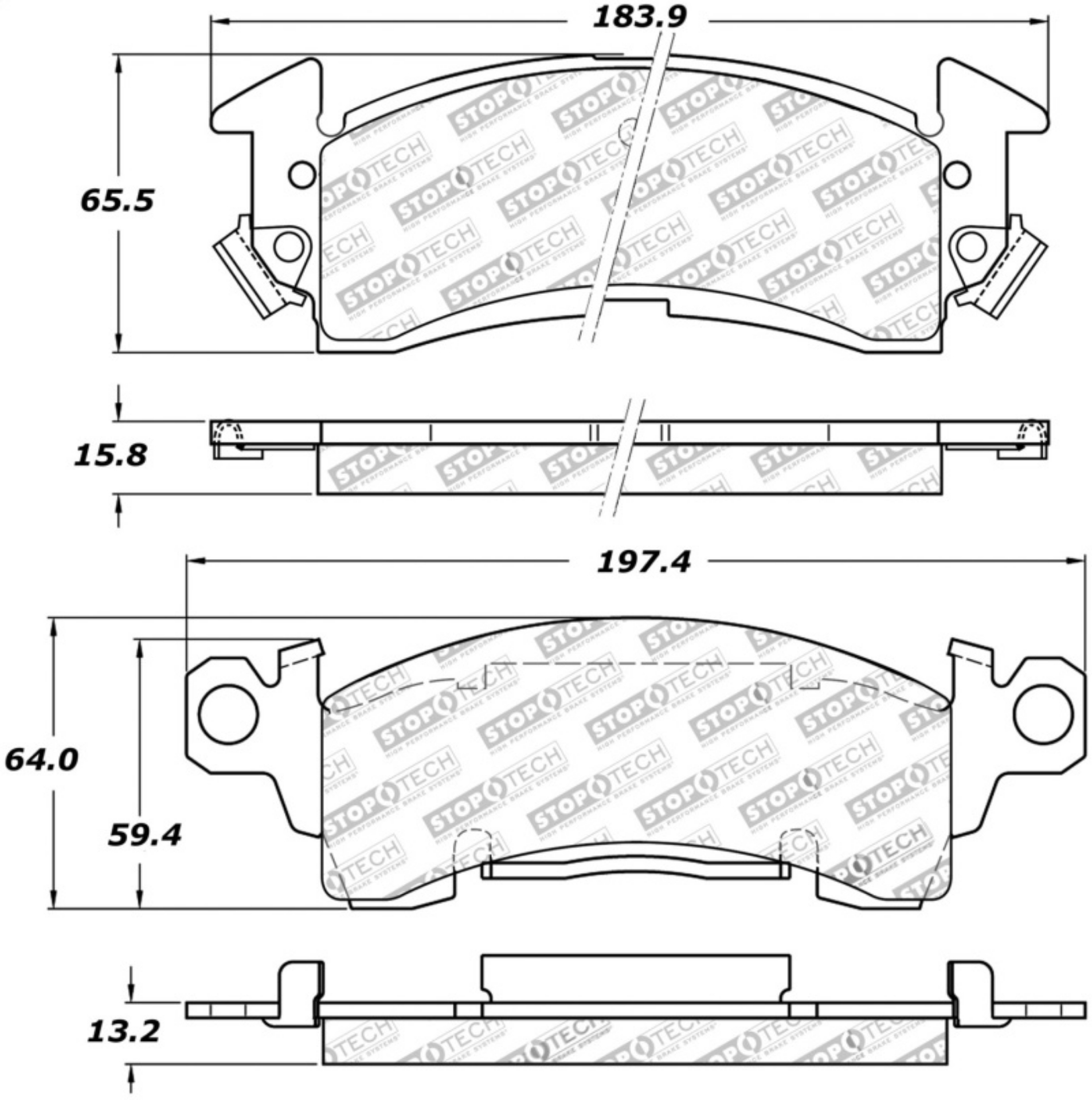 Picture of StopTech Sport Brake Pads w-Shims and Hardware - Front