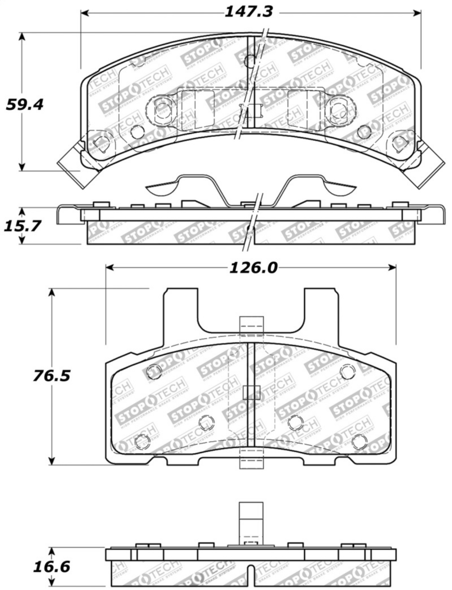 Picture of StopTech Sport Brake Pads w-Shims and Hardware - Front
