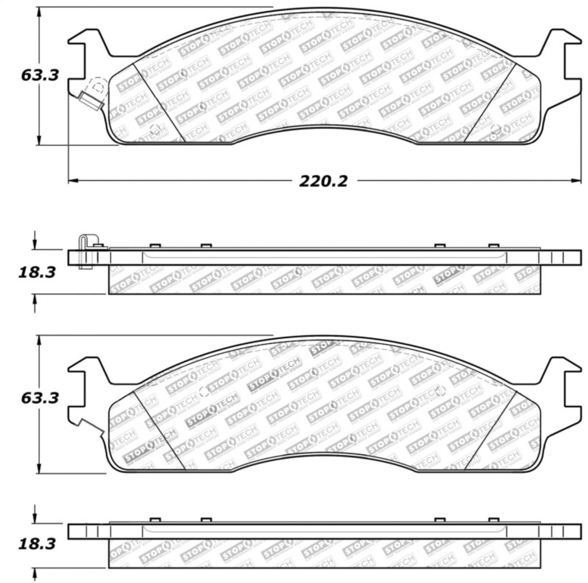 Picture of StopTech Sport Brake Pads w-Shims and Hardware - Front