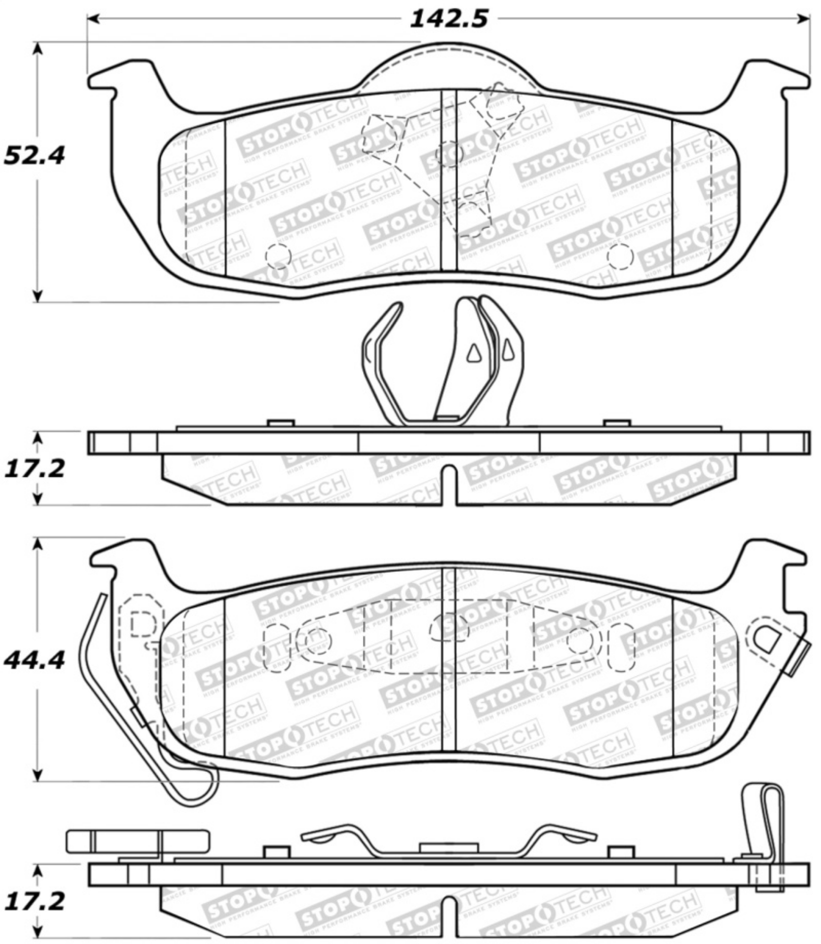 Picture of StopTech Sport Brake Pads w-Shims and Hardware - Front