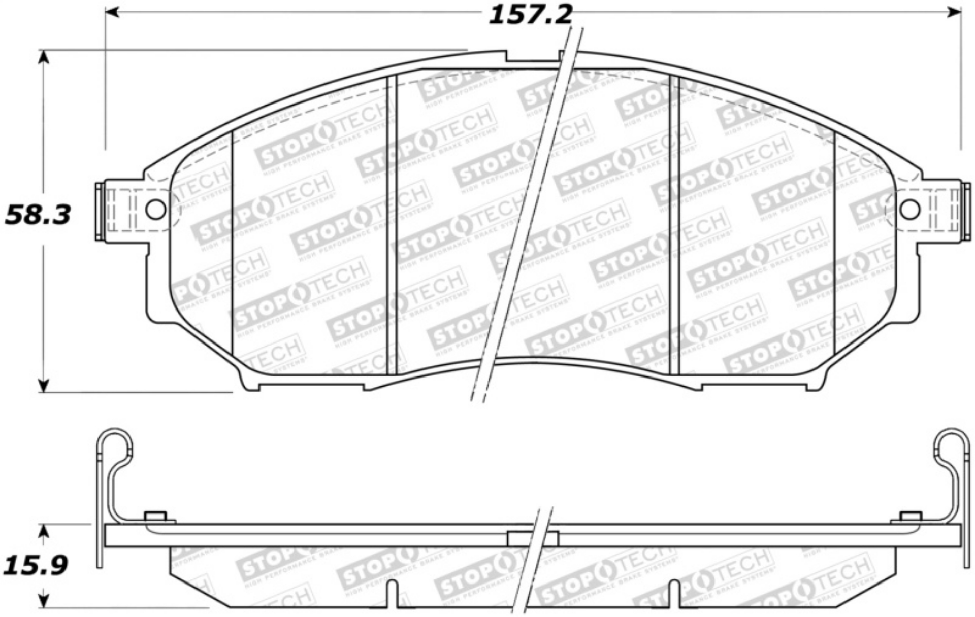 Picture of StopTech Sport Brake Pads w-Shims and Hardware - Front
