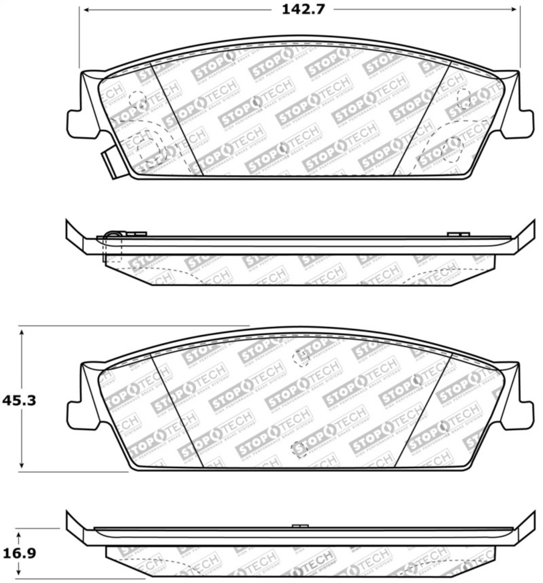 Picture of StopTech Sport Brake Pads w-Shims and Hardware - Front