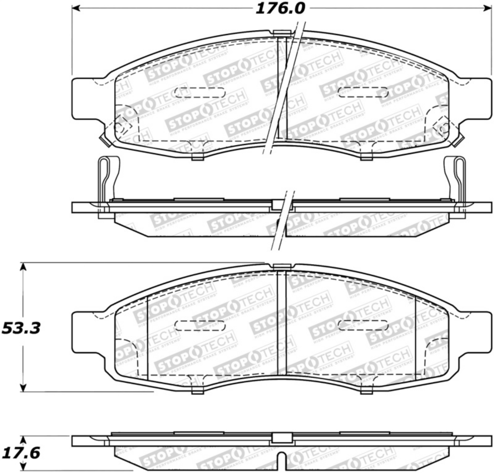 Picture of StopTech Sport Brake Pads w-Shims and Hardware - Front
