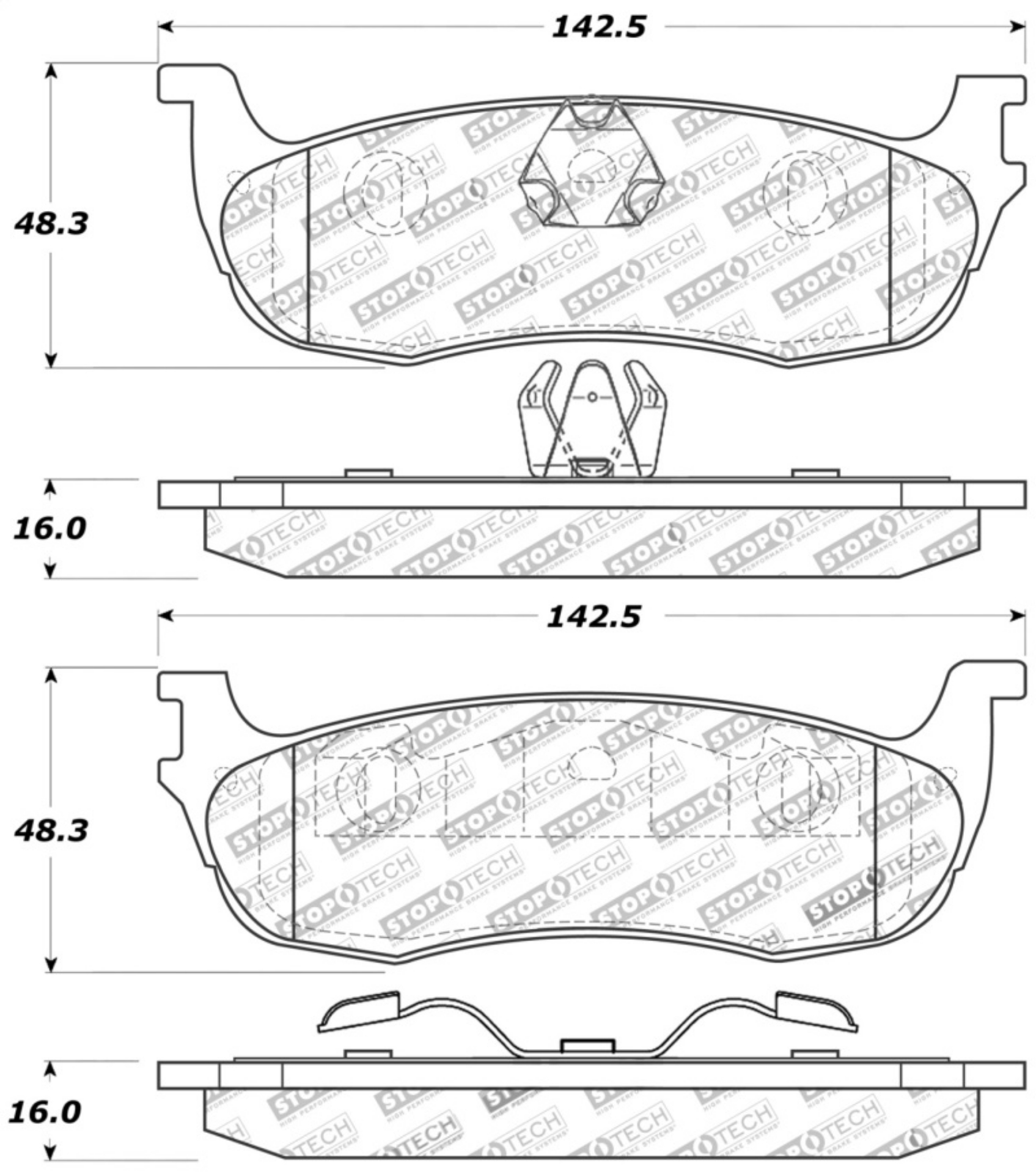 Picture of StopTech Sport Brake Pads w-Shims and Hardware - Front