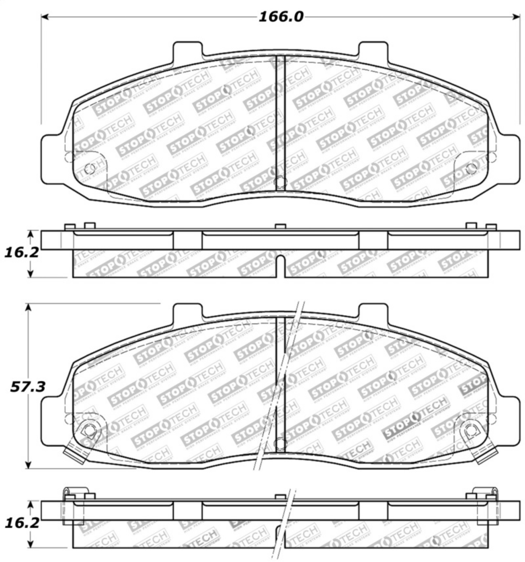 Picture of StopTech Sport Brake Pads w-Shims and Hardware - Front