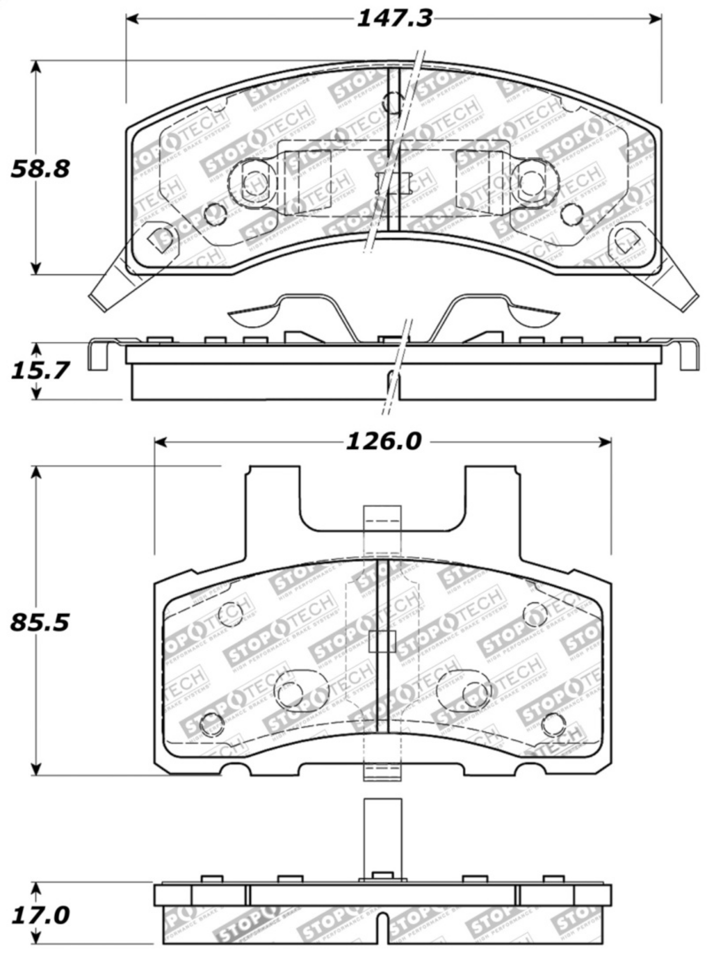 Picture of StopTech Sport Brake Pads w-Shims and Hardware - Front