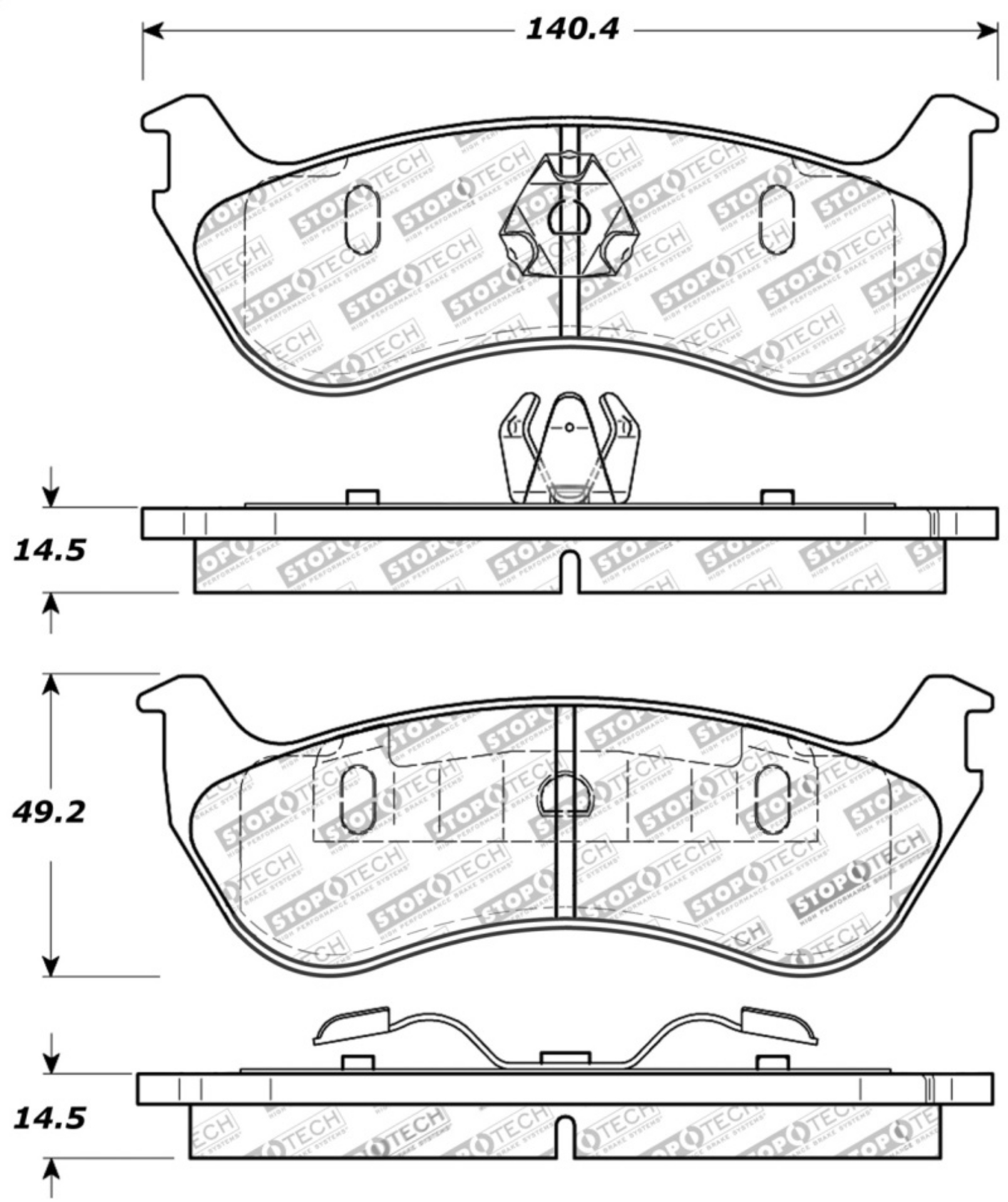 Picture of StopTech Sport Brake Pads w-Shims and Hardware - Front