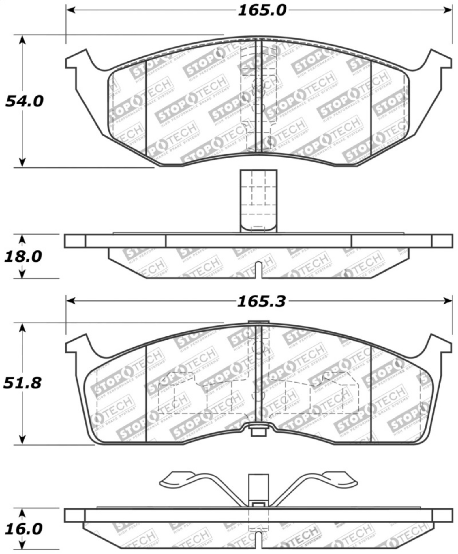 Picture of StopTech Sport Brake Pads w-Shims and Hardware - Front