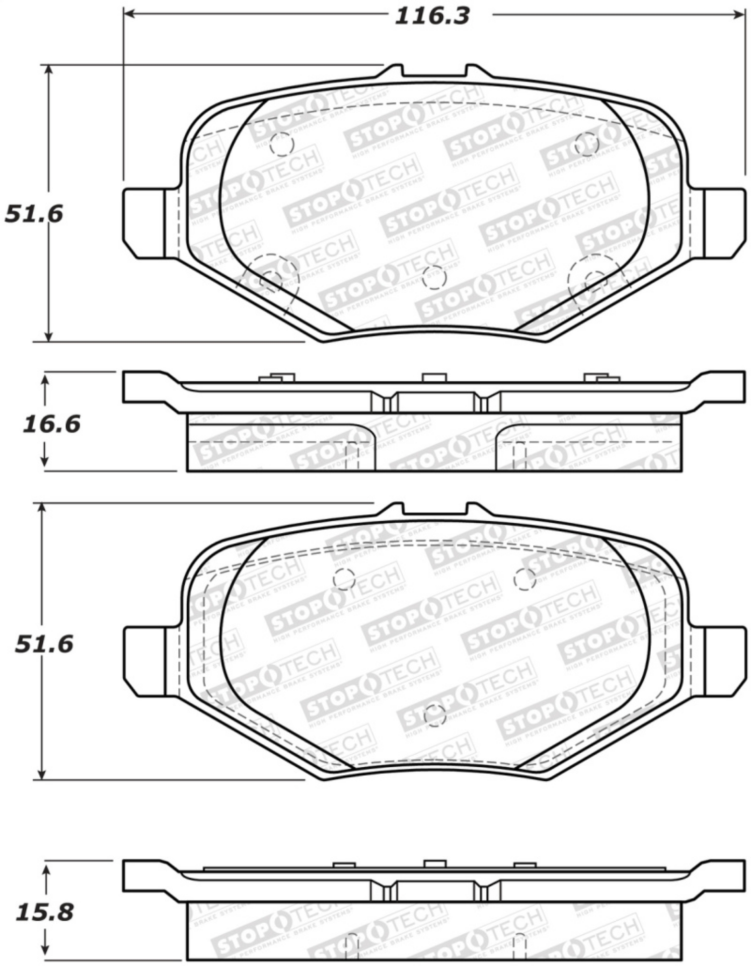 Picture of StopTech Sport Brake Pads w-Shims and Hardware - Front