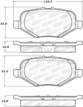 Picture of StopTech Sport Brake Pads w-Shims and Hardware - Front