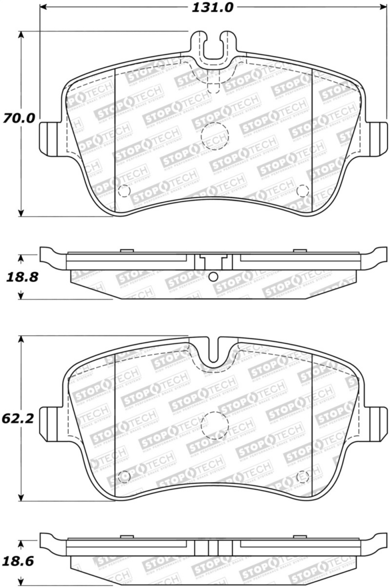 Picture of StopTech Sport Brake Pads w-Shims and Hardware - Rear