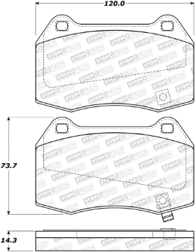 Picture of StopTech Sport Brake Pads w-Shims and Hardware - Rear