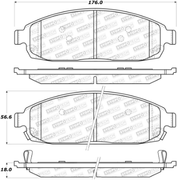 Picture of StopTech Sport Brake Pads w-Shims and Hardware - Rear
