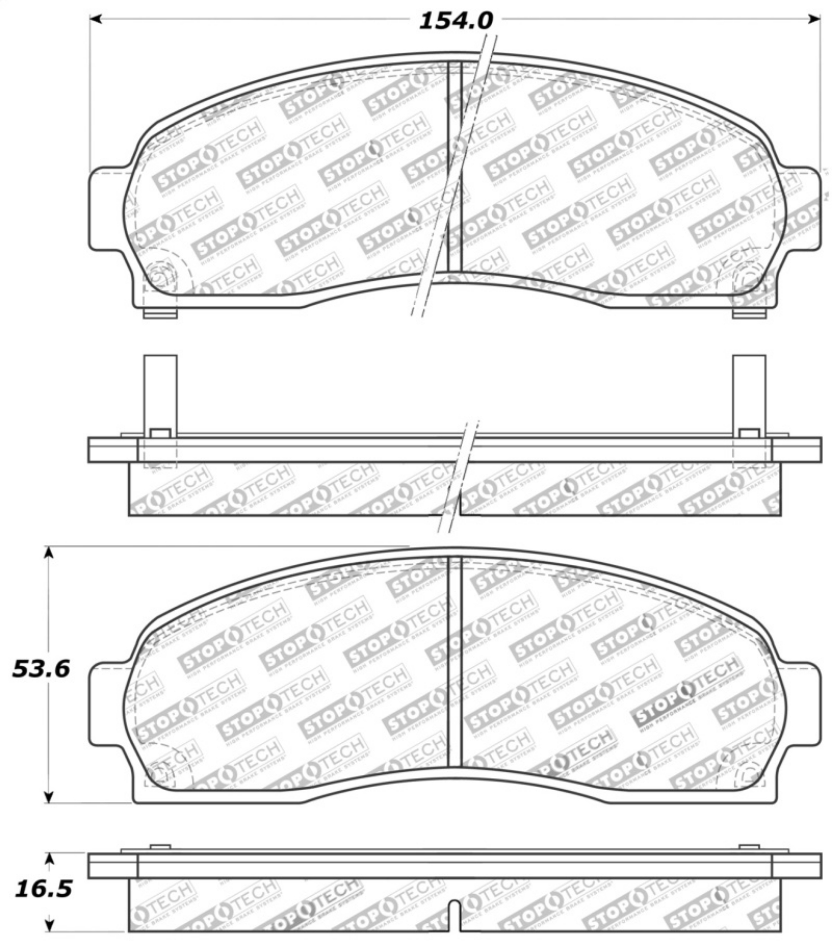 Picture of StopTech Sport Brake Pads w-Shims and Hardware - Rear