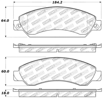 Picture of StopTech Sport Brake Pads w-Shims and Hardware - Rear