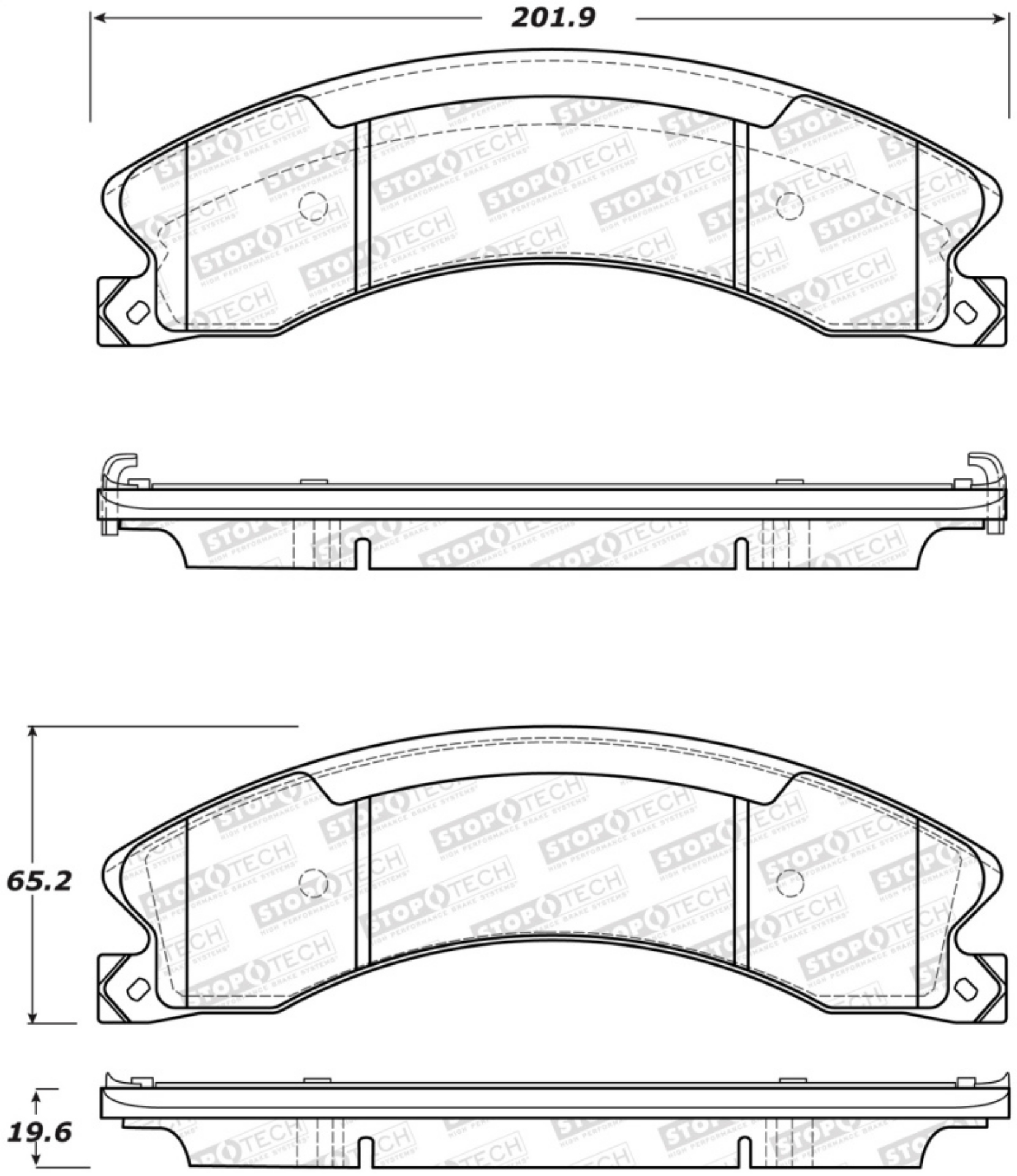 Picture of StopTech Sport Brake Pads w-Shims and Hardware - Rear