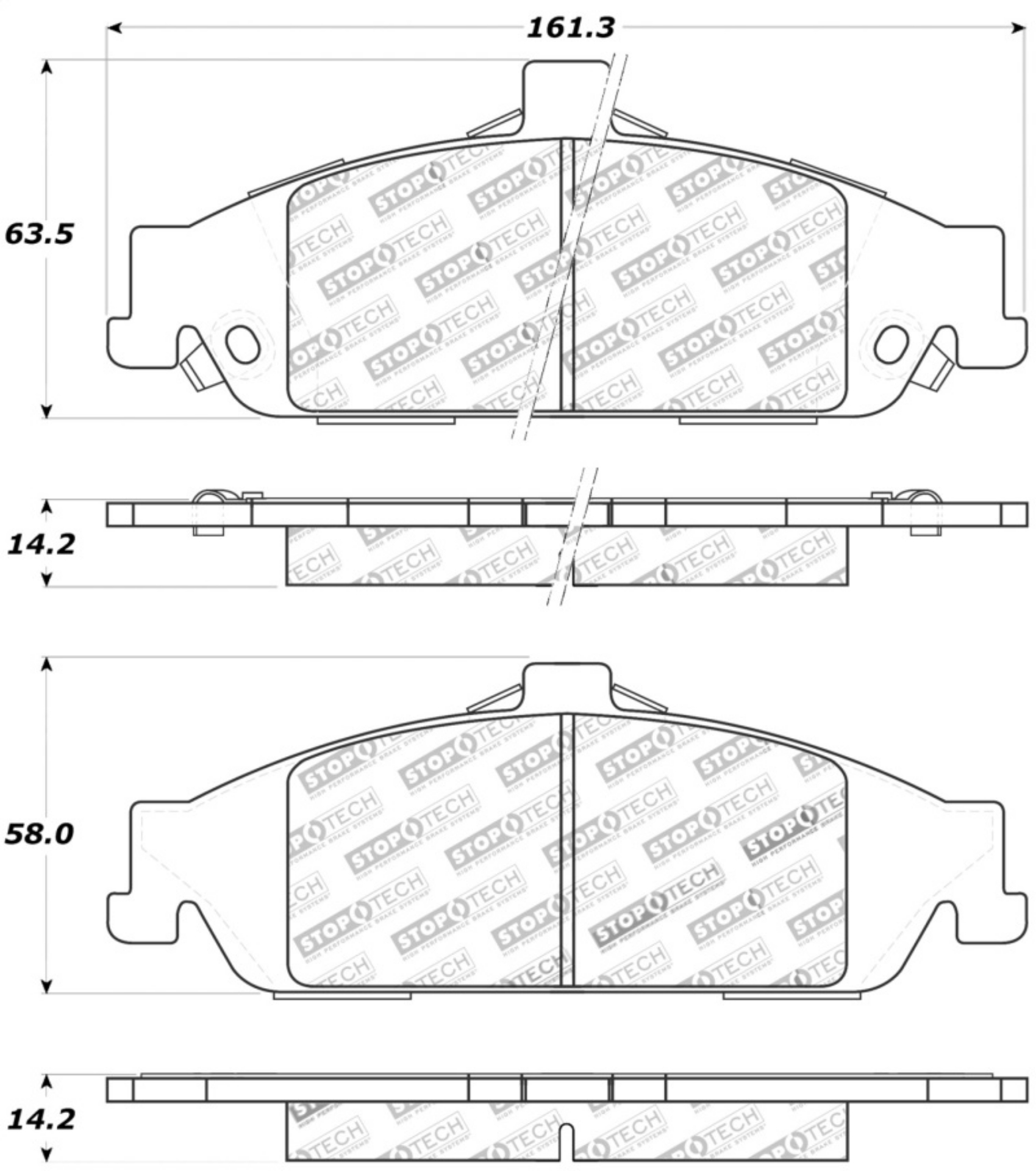 Picture of StopTech Sport Brake Pads w-Shims and Hardware - Rear