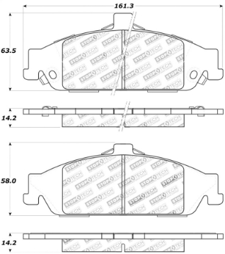 Picture of StopTech Sport Brake Pads w-Shims and Hardware - Rear