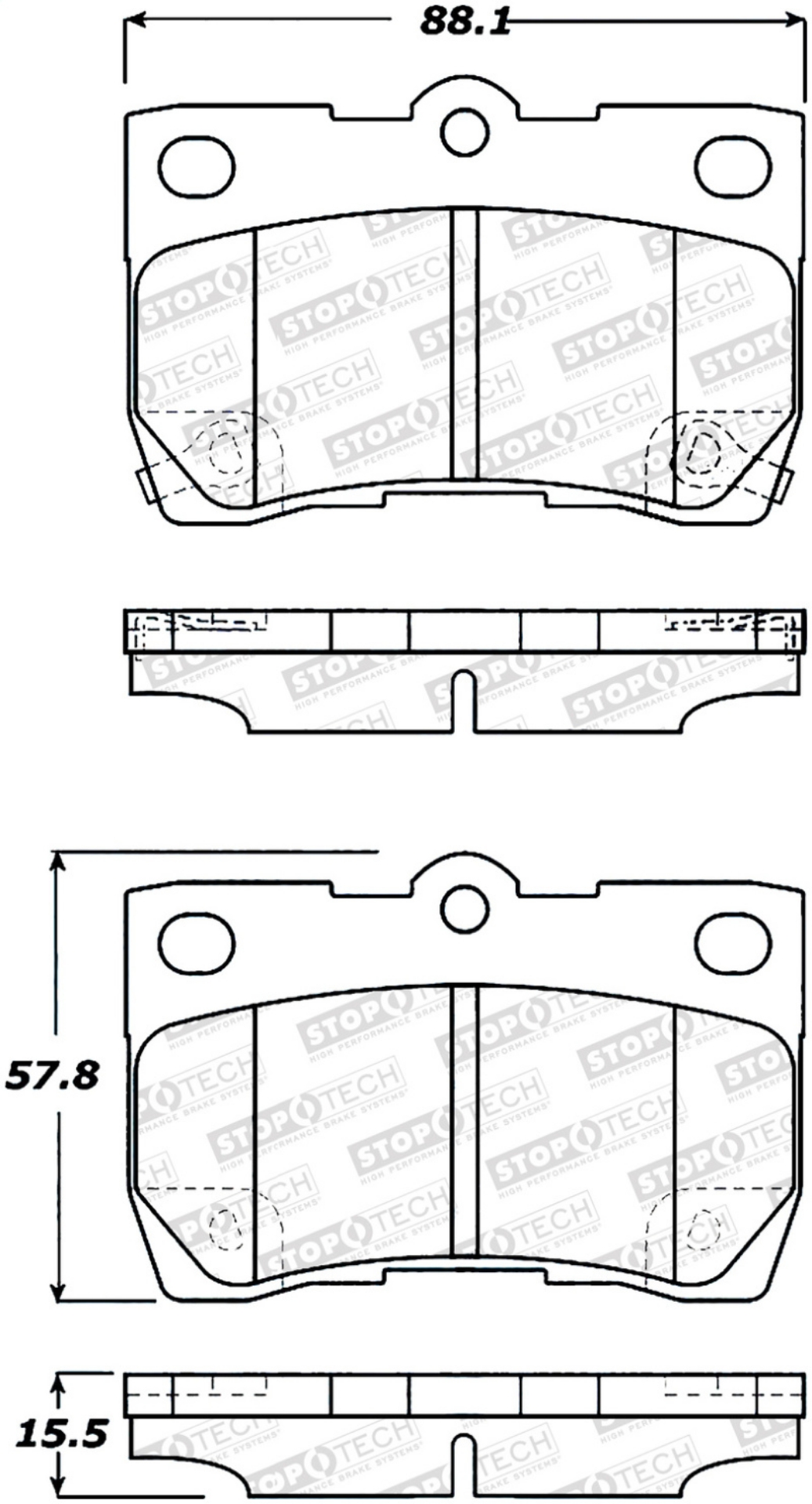 Picture of StopTech Sport Brake Pads w-Shims and Hardware - Rear