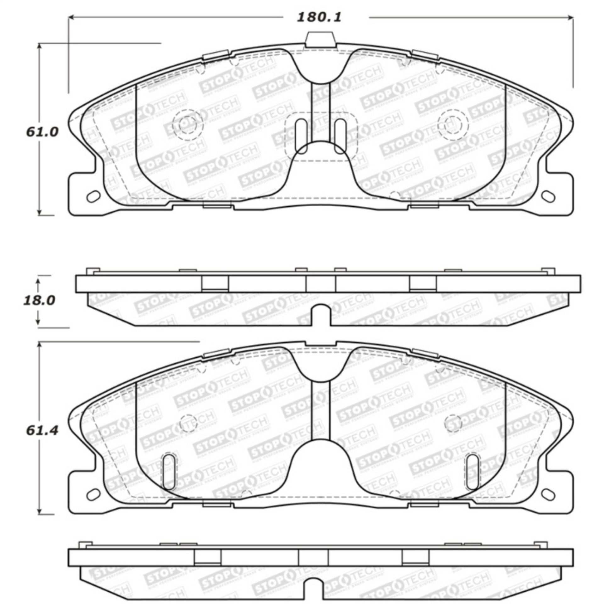 Picture of StopTech Sport Brake Pads w-Shims and Hardware - Rear