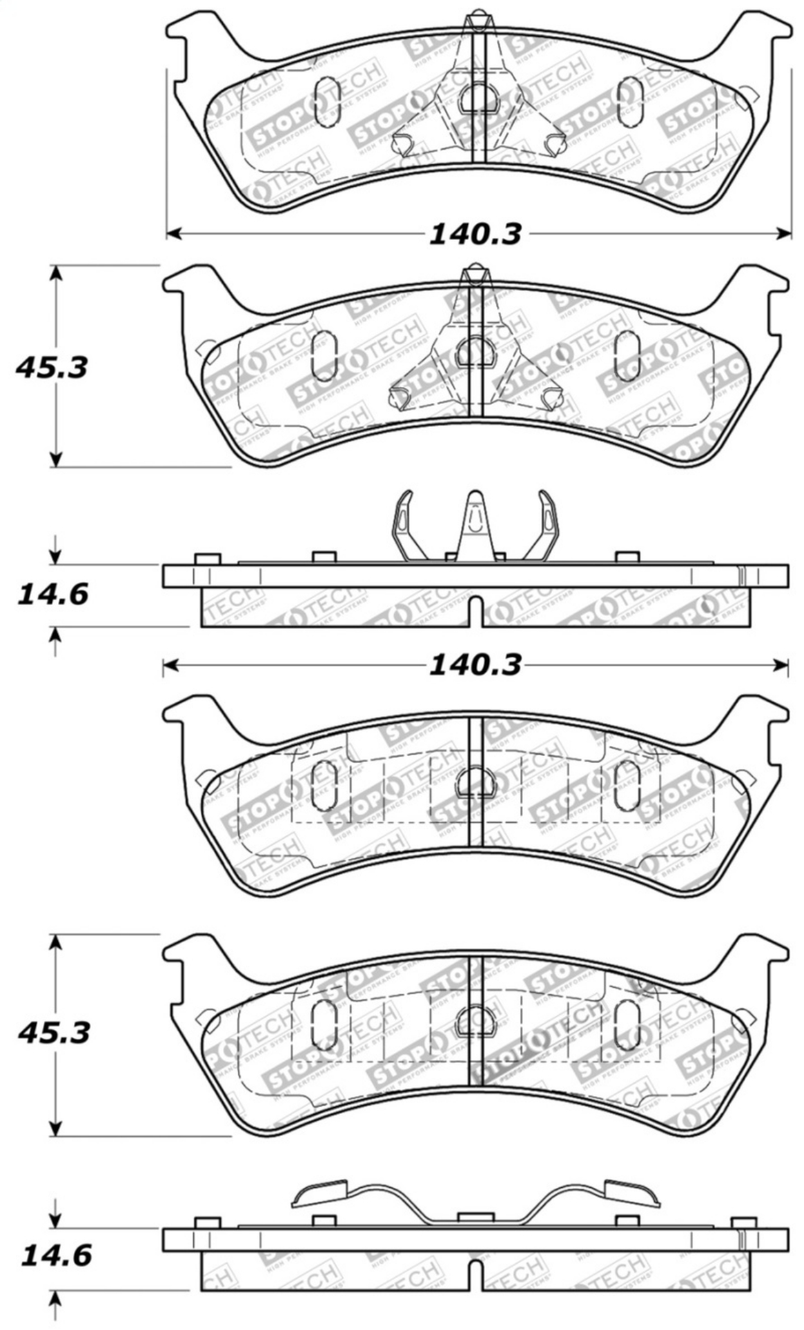 Picture of StopTech Sport Brake Pads w-Shims and Hardware - Rear