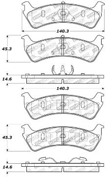Picture of StopTech Sport Brake Pads w-Shims and Hardware - Rear