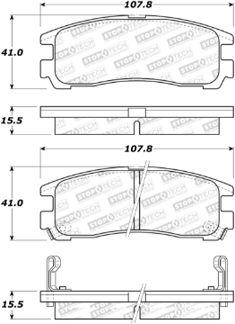 Picture of StopTech Sport Brake Pads w-Shims and Hardware - Rear