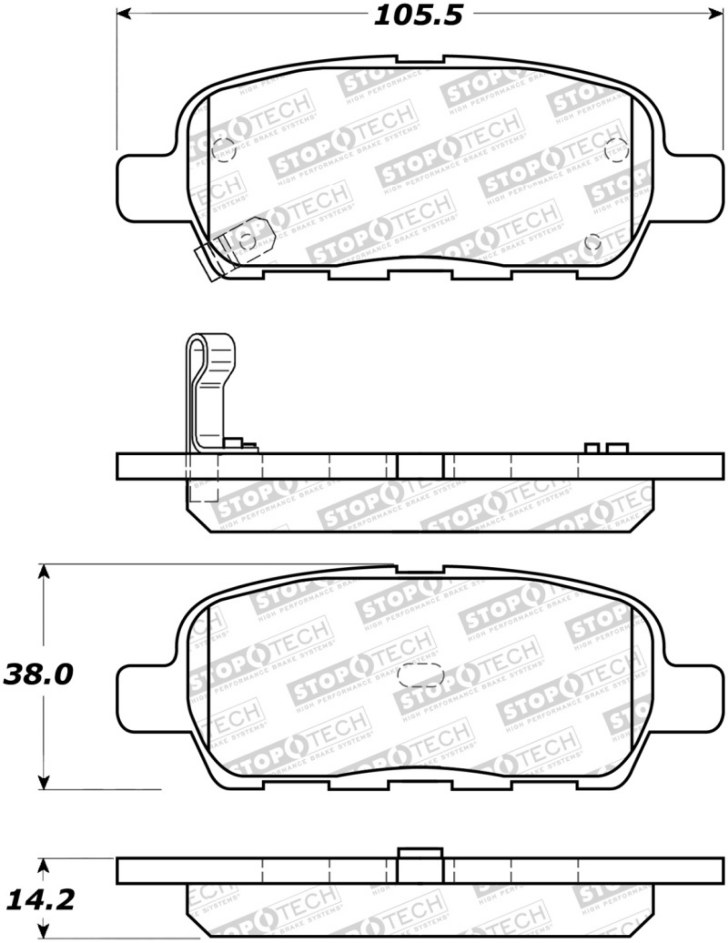 Picture of StopTech Sport Brake Pads w-Shims and Hardware - Rear