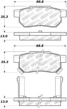 Picture of StopTech 90-01 Acura Integra Street Select Brake Pads - Rear