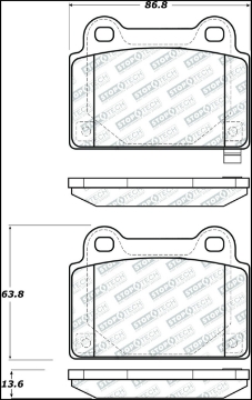 Picture of StopTech 08-15 Mitsubishi Evo X Street Performance Rear Brake Pads