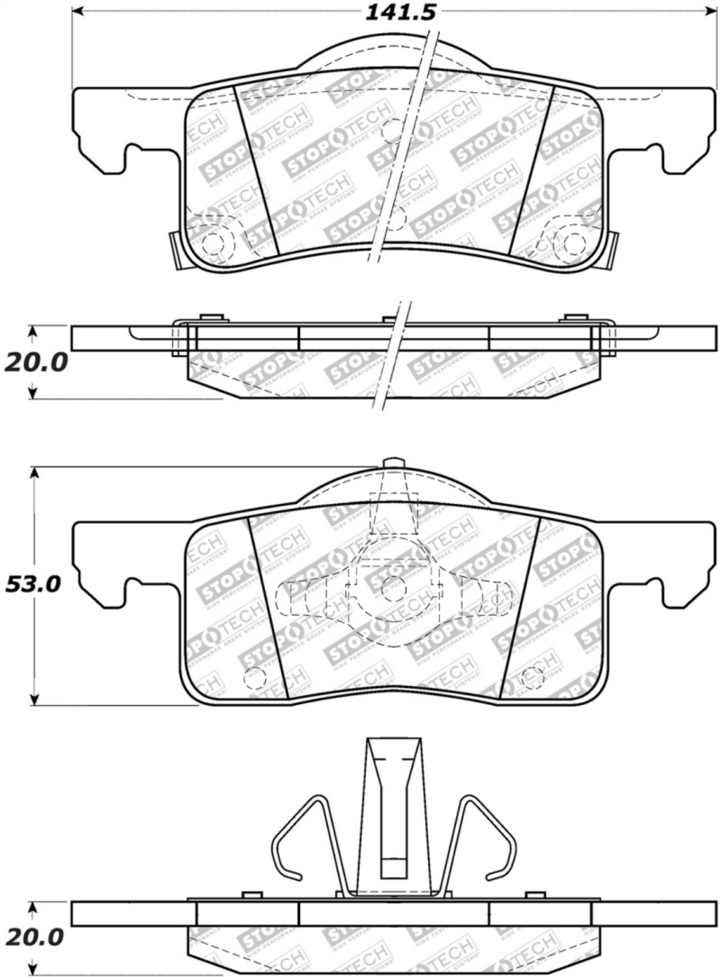 Picture of StopTech Street Select Brake Pads - Front-Rear