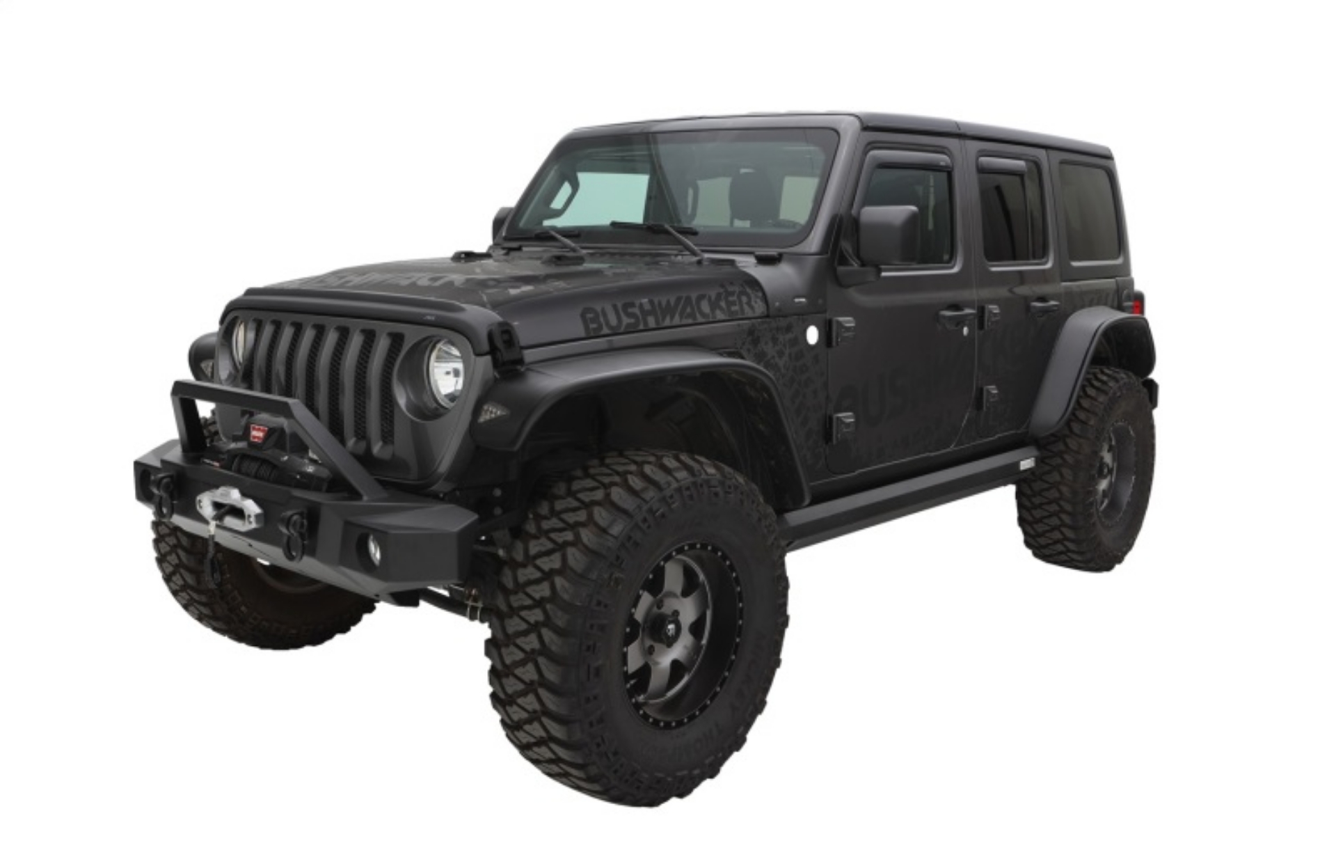 Picture of Bushwacker 2018+ Jeep Wrangler JL Unlimited Flat Style Flares 4pc - Black