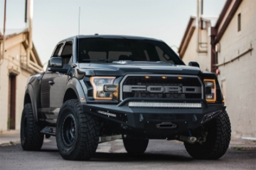Picture of Addictive Desert Designs 17-18 Ford F-150 Raptor HoneyBadger Front Bumper w- Winch Mount