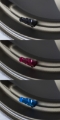 Picture of Wheel Mate Twisted Spiked Lug Nuts Set of 24 - Red M14x1-50