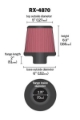 Picture of K&N Filter Universal X Stream Clamp-On 2 3-4 inch Flange 6 inch Base  5 inch Top 6 1-2 inch Height