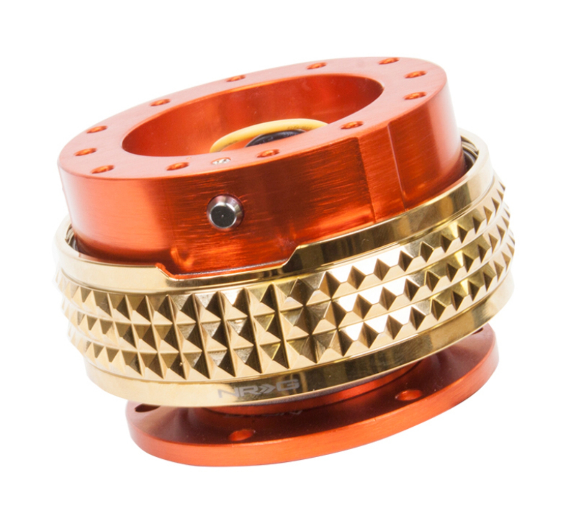 Picture of NRG Quick Release Kit - Pyramid Edition - Orange Body - Chrome Gold Pyramid Ring