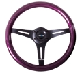 Picture of NRG Classic Wood Grain Steering Wheel 350mm Purple Pearl-Flake Paint w-Black 3-Spoke Center