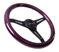 Picture of NRG Classic Wood Grain Steering Wheel 350mm Purple Pearl-Flake Paint w-Black 3-Spoke Center