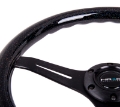 Picture of NRG Classic Wood Grain Steering Wheel 350mm Black Sparkled Grip w-Black 3-Spoke Center
