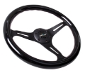 Picture of NRG Classic Wood Grain Steering Wheel 350mm Black Paint Grip w-Black 3-Spoke Center