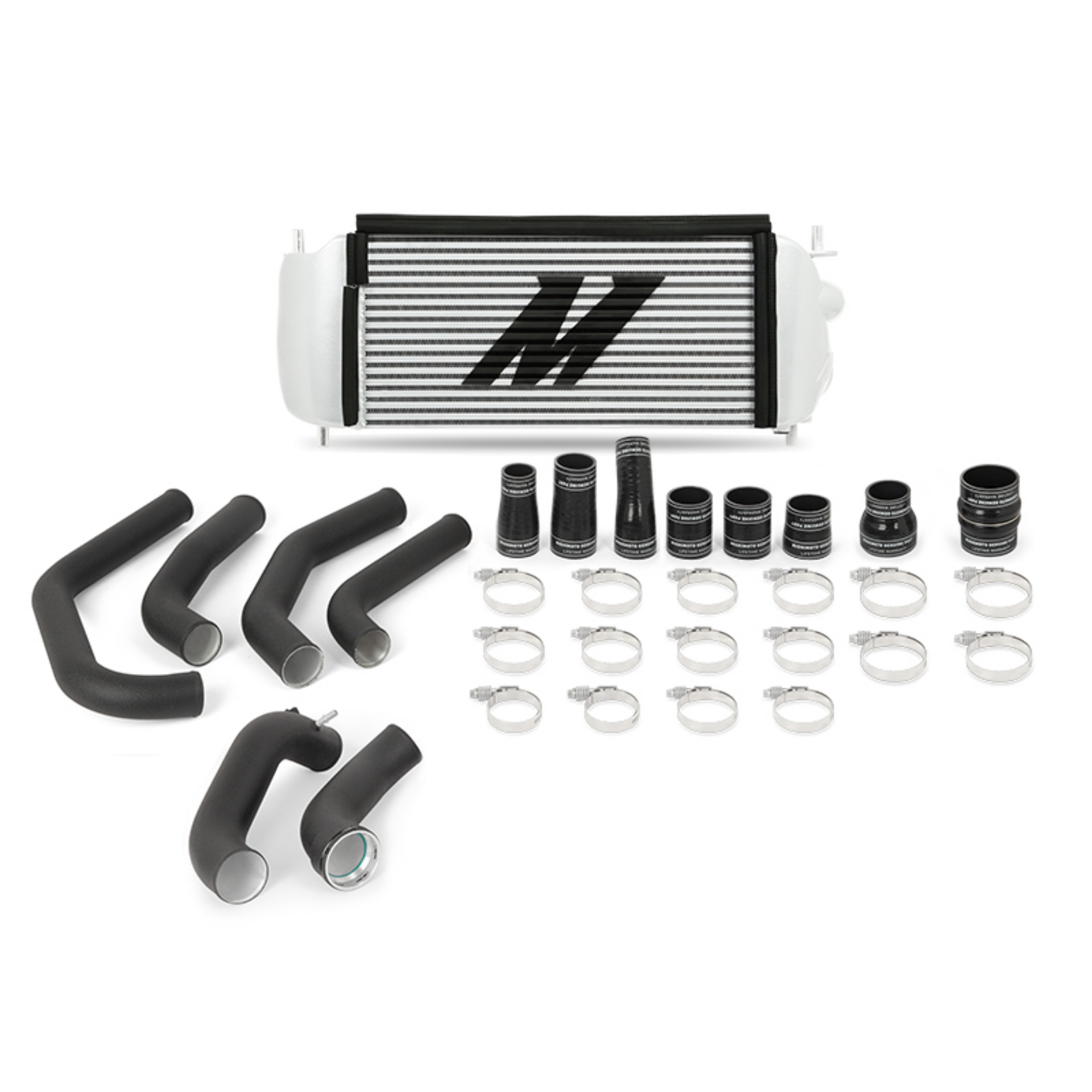 Picture of Mishimoto 15-17 Ford F-150 2-7L EcoBoost Silver Performance Intercooler Kit w- Black Pipes